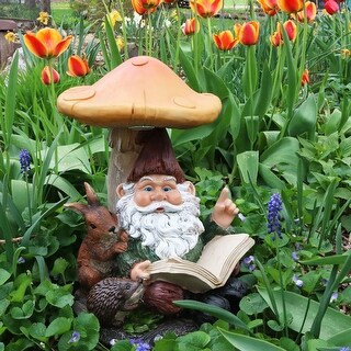 Sunnydaze Worm Bernard Outdoor Garden Gnome Solar