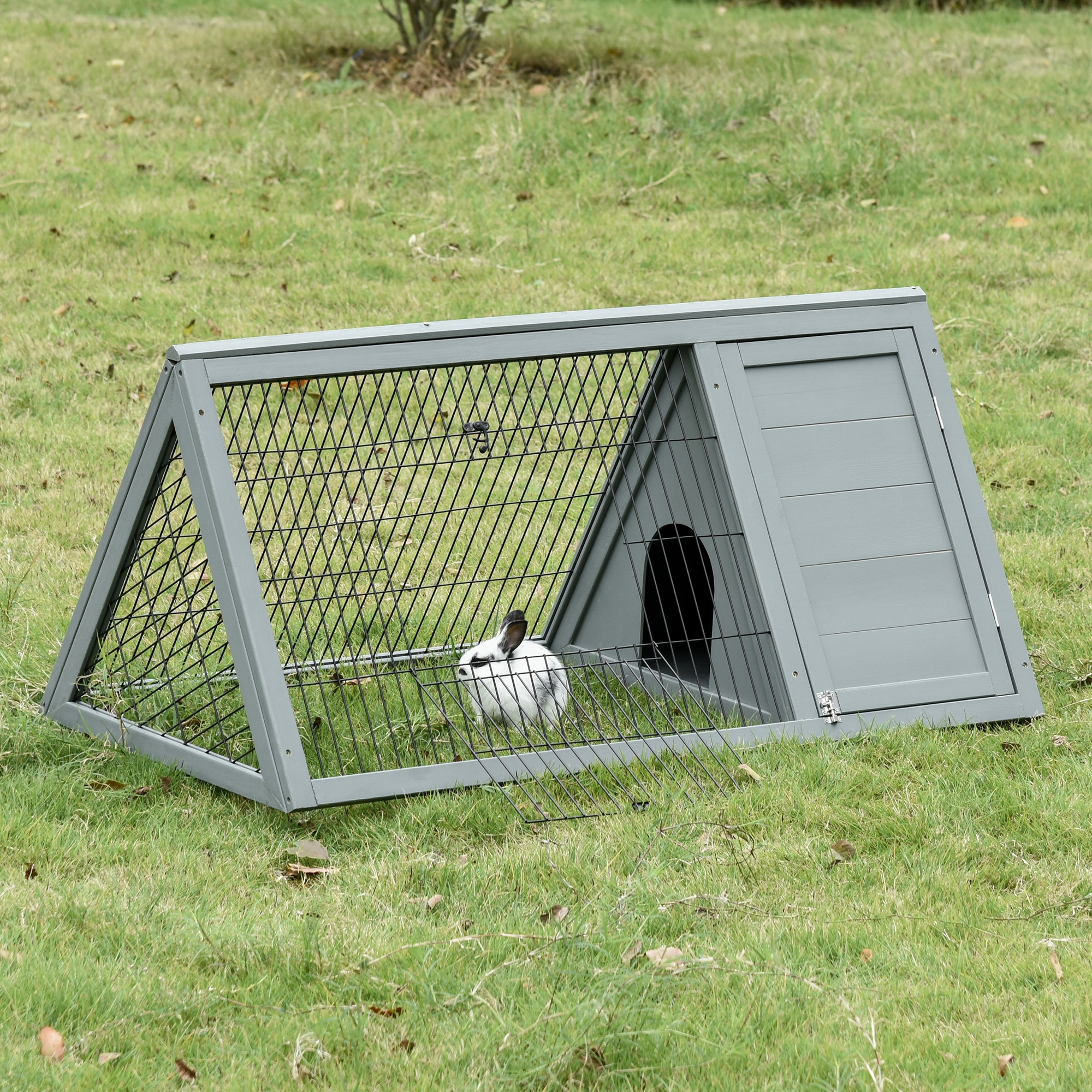 Pawhut outdoor small cheap animal hutch with run