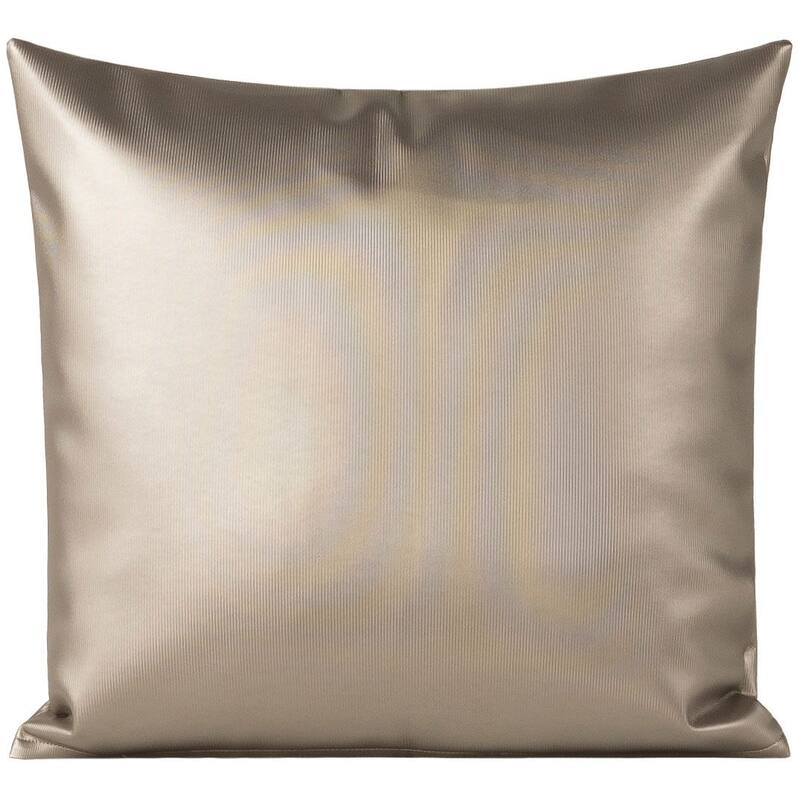 Flip Pewter Faux Leather Throw Pillow