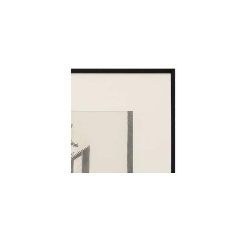 NADAAL STUDIOS Thessia Framed Print 1, European Vacation Home Sketch with Textured Mat and Wood Frame