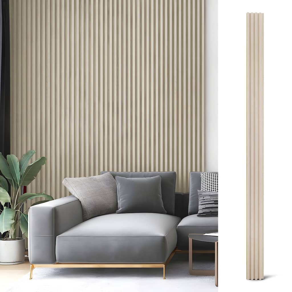 Art3d 96'' x 6'' Slat Wall Panels,WPC Acoustic Wall Cladding siding Board, 8pcs,32 sqft - 96X6 in