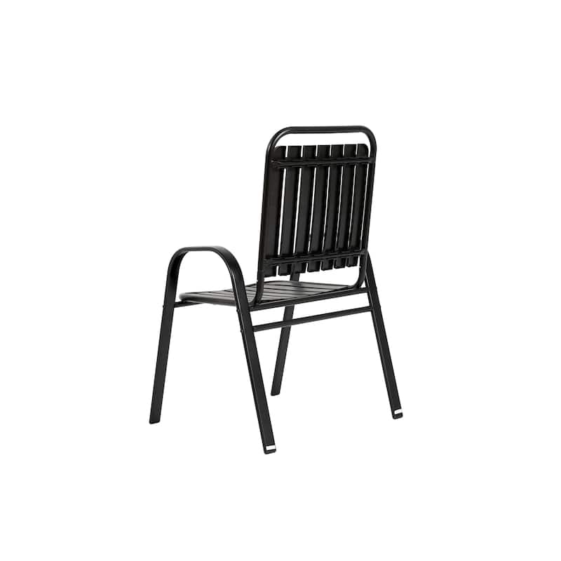 5 Piece Patio Furniture Set, All Weather Outdoor Steel Dining Table and Chair Set