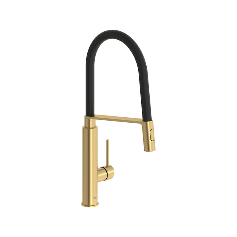 Grohe Pre-Rinse Spray Kitchen Faucet with Locking Push Button Control - Brushed Cool Sunrise