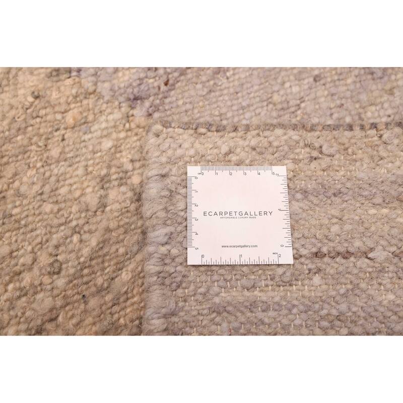 ECARPETGALLERY Flat-Weave Marrakech Grey Wool Kilim - 5'2 x 7'9