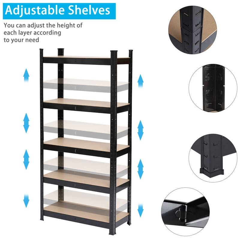 5-tier Metal Shelving Unit Adjustable Garage Storage Utility Rack