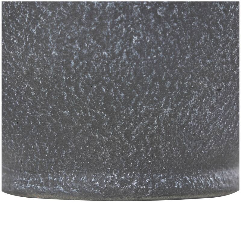 Black Ceramic Whitewashed Textured Amphora Vase with 2 Handles