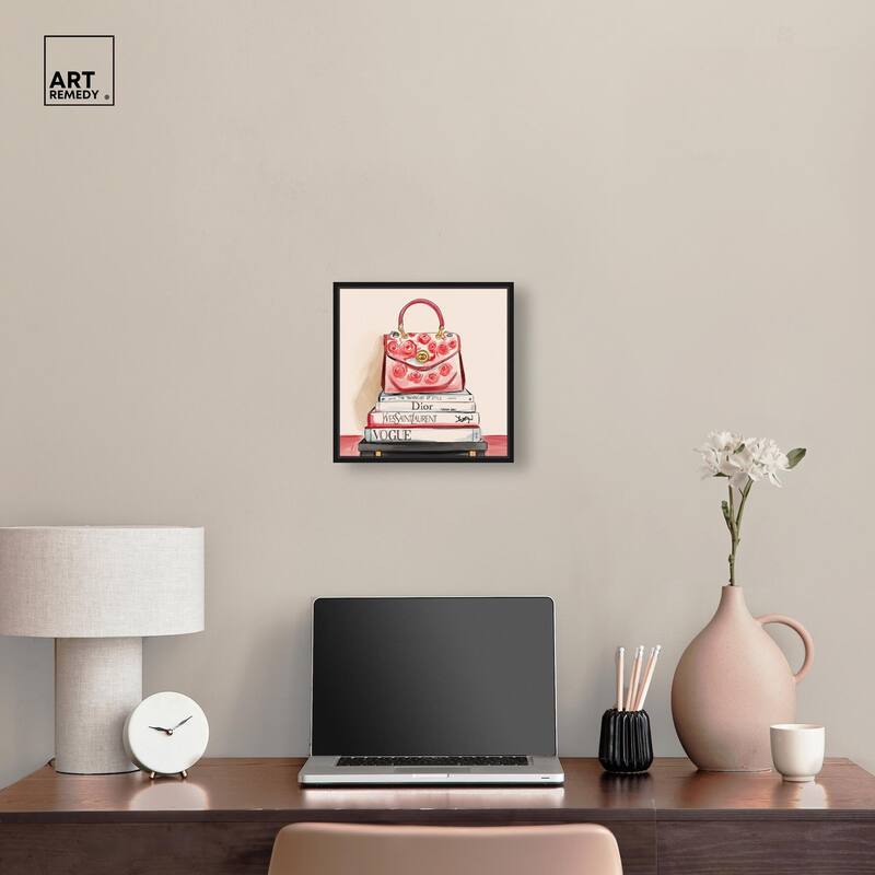 red flowers handbag Canvas by Art Remedy