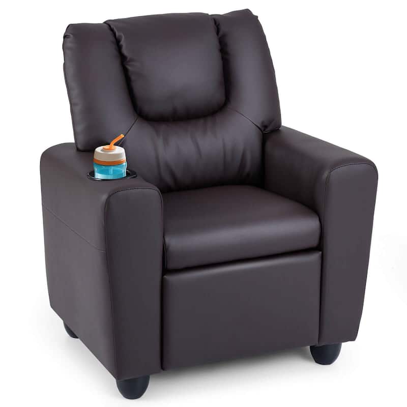 Costway Kids Recliner Chair with Cup Holder & Side Pocket Adjustable