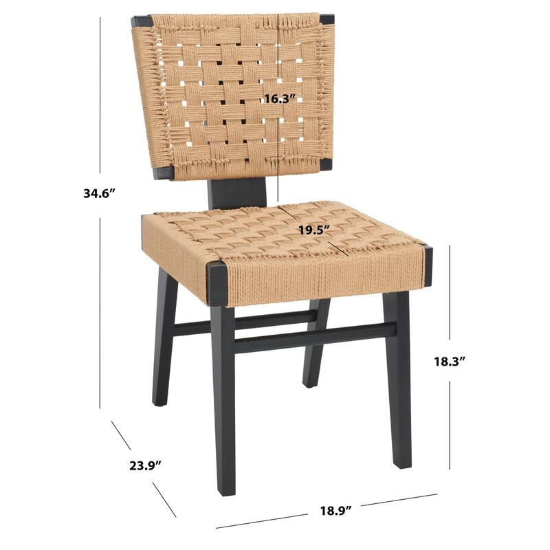 SAFAVIEH Couture Justice Woven Dining Chair (Set of 2) - 19 In. W x 24 In. D x 35 In. H - 19Wx24Dx35H