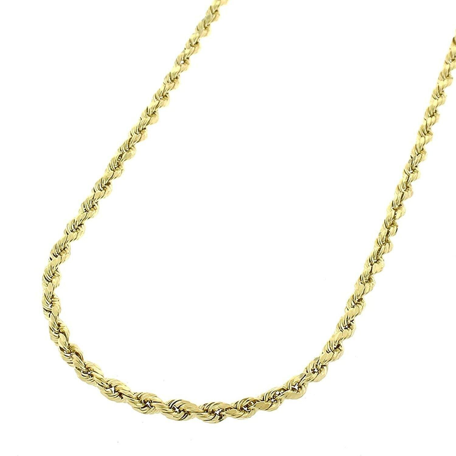 14K Yellow Gold 2MM Solid Rope Diamond