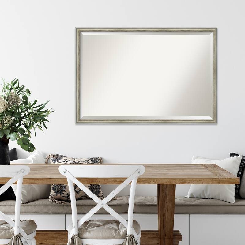 Salon Scoop Beveled Wood Framed Wall Mirror