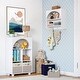 preview thumbnail 6 of 14, Kids Curve Appeal 23 in. 4 Cubby Bookcase – White with Optional Bins