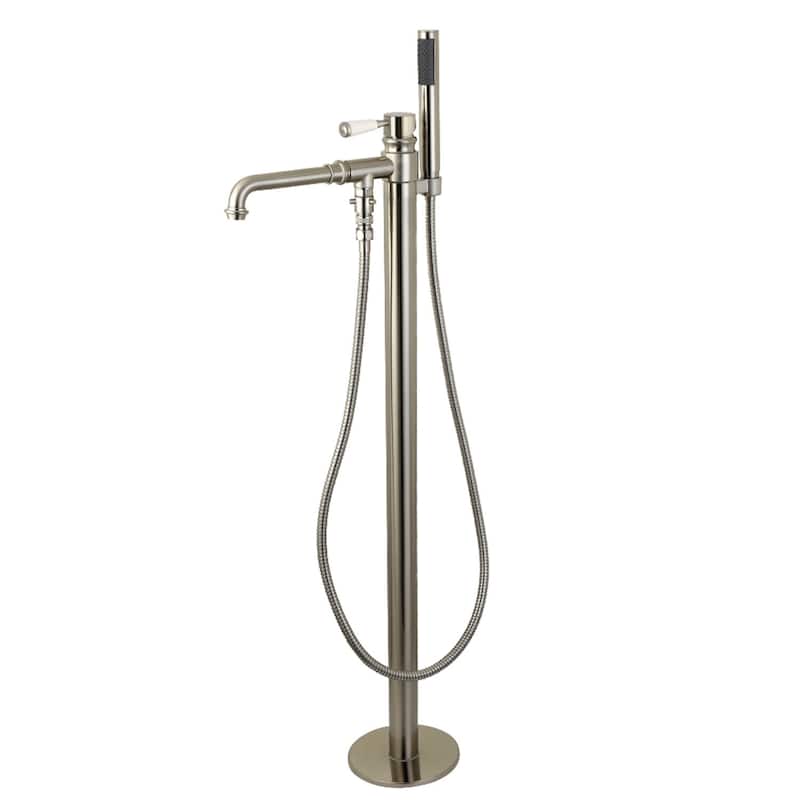 Kingston Brass Paris Floor Mounted Tub Filler with Built-In Diverter � - Brushed Nickel