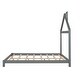 preview thumbnail 9 of 7, Wooden Full Size Platform Bed Frame, Modern Full Kids Bed Frame with House-shaped Headboard, Solid Wood Full Bedframe