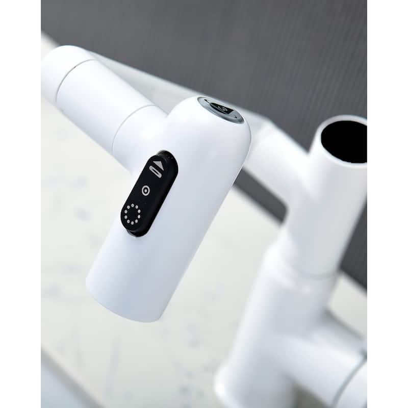 Lefton Rotatable Bathroom Faucet with Temperature Display in Fahrenheit (Batteries-Free), BF2204