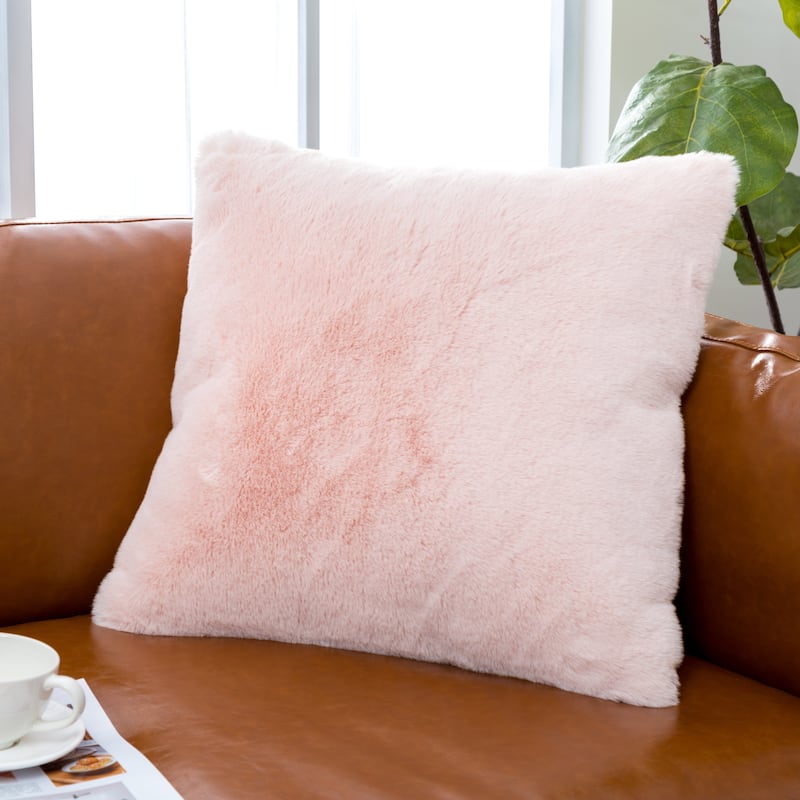 Faux Rabbit Collection Solid Square Pillow - (20" x 20")