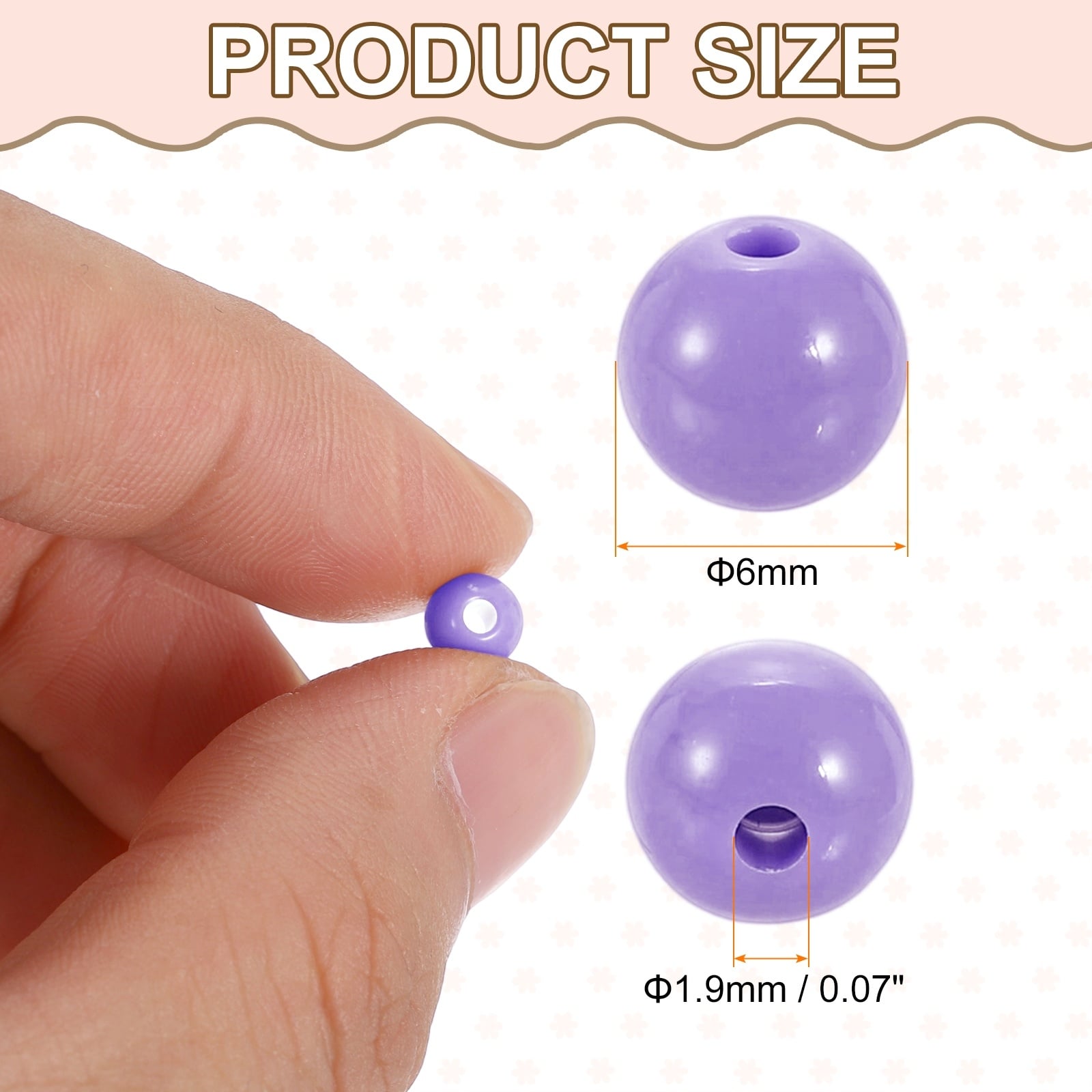 Acrylic Round Beads Plastic Resin Smooth Balls Loose Bead for Jewelry Making Bracelets Necklace Earrings DIY