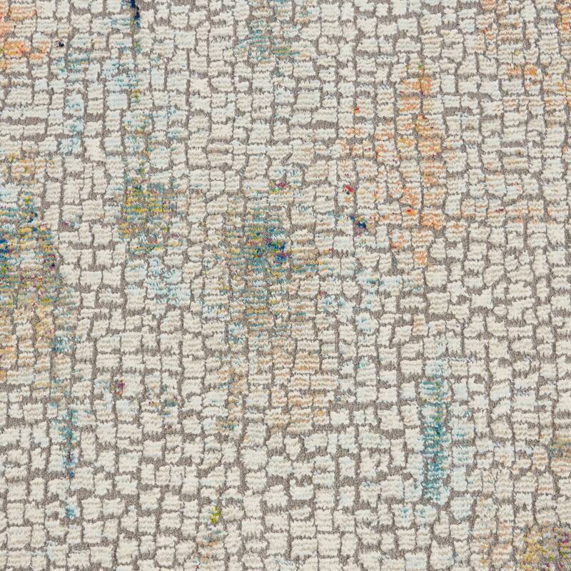 Jipe Power Loomed Distressed Geometric Abstract Modern Non Skid Area Rug By HomeRoots - 72' X '72' X '0.5