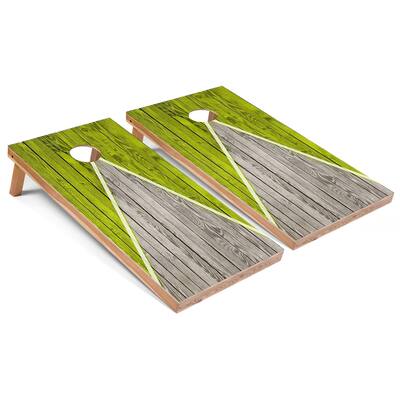 Lime Green Pyramid Cornhole Boards with Case & Lights
