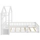 preview thumbnail 26 of 25, Twin Size House-Style Headboard Floor Bed with Fence Guardrails without cushion