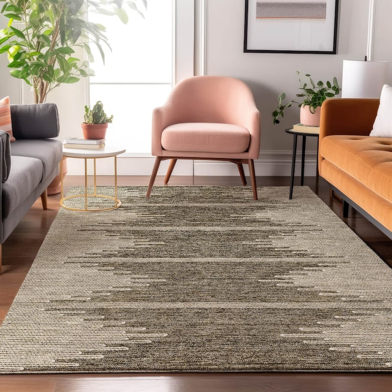 Premium Washable Super Soft Modern Century Mayfield Rug - Coffee - 8' x 10' - Rectangle
