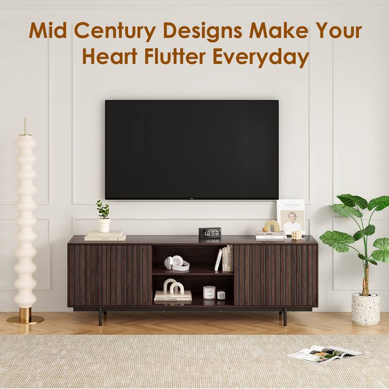 Rossetta Medieval Farmhouse style Pop-Up Door Design Wood TV Stand with Storage Shelf, up to 75"