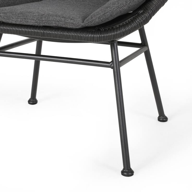 Rattan Outdoor Accent Chair with Cushions for Patio, Balcony