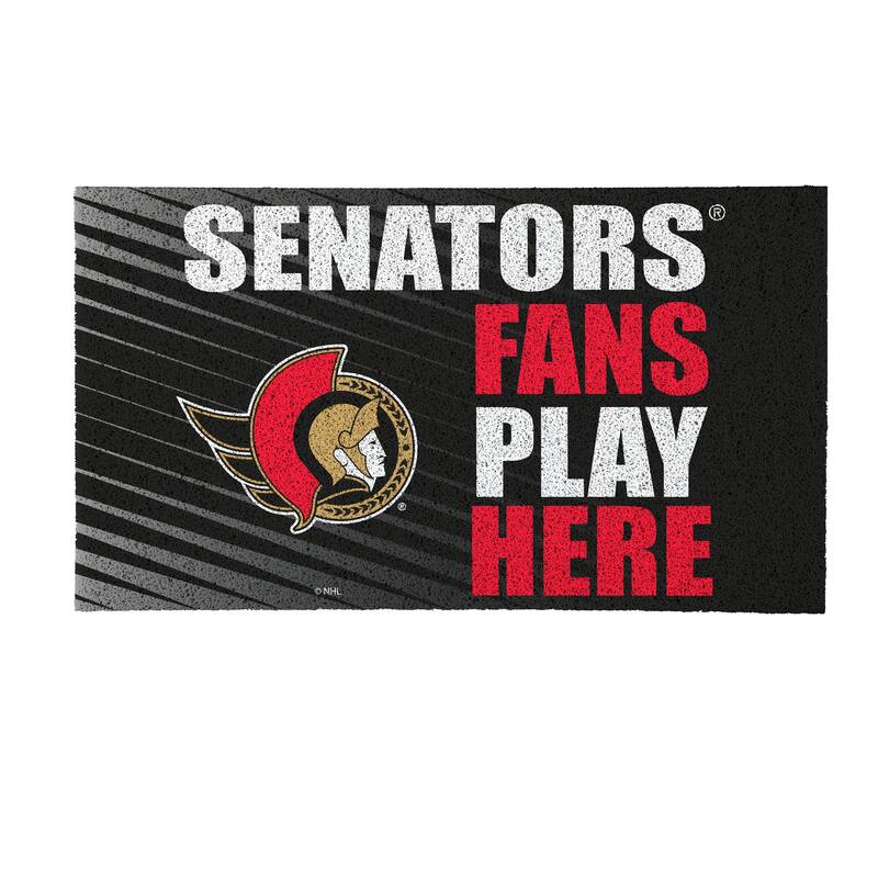 28 in. x 16 in. Ottawa Senators "Fans Play Here" PVC Door Mat