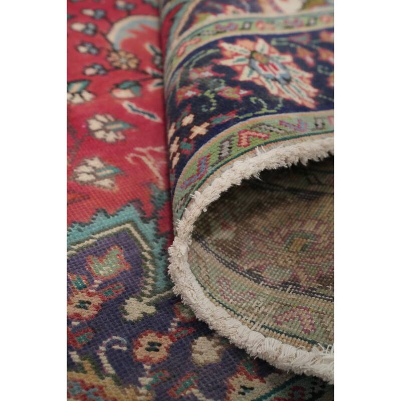 Hand Knotted Oriental 100% Wool Carpet Traditional Floral Pink Tabriz Area Rug - 5' 8'' X 4' 8''
