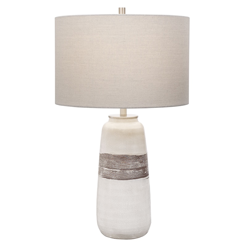 Uttermost Comanche White Crackle Table Lamp
