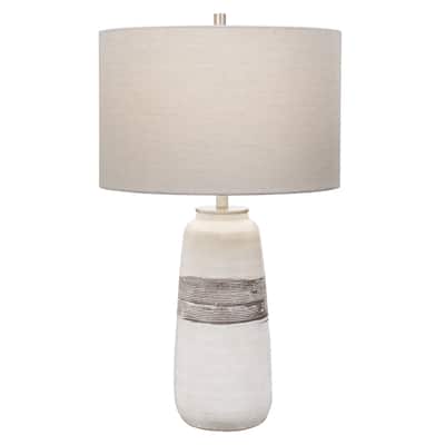 Uttermost Comanche White Crackle Table Lamp