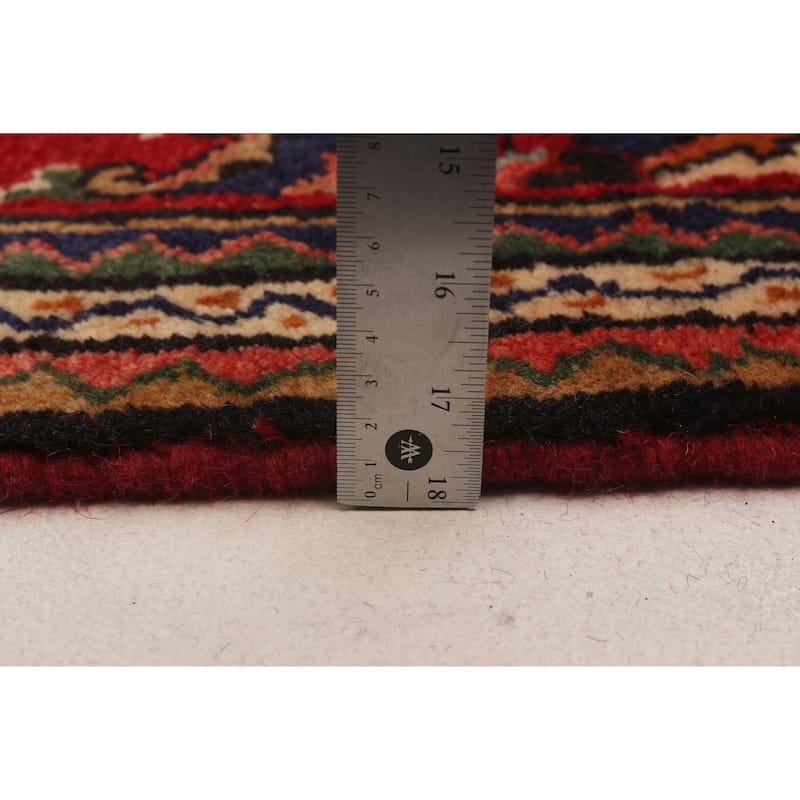 ECARPETGALLERY Hand-knotted Andelz Red Wool Rug - 3'4 x 10'4