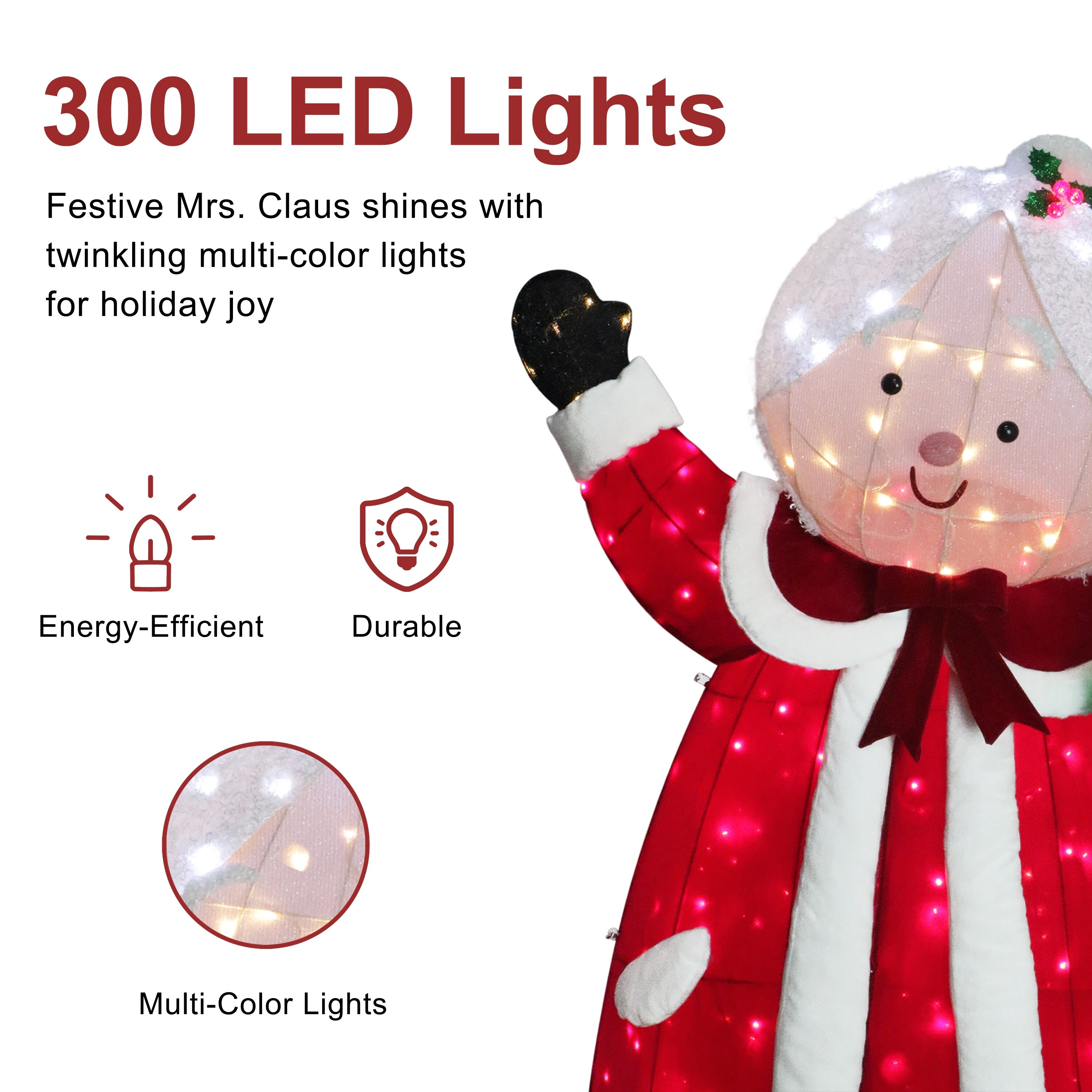 Puleo International 6' Mrs. Clause Large Outdoor Christmas Decor