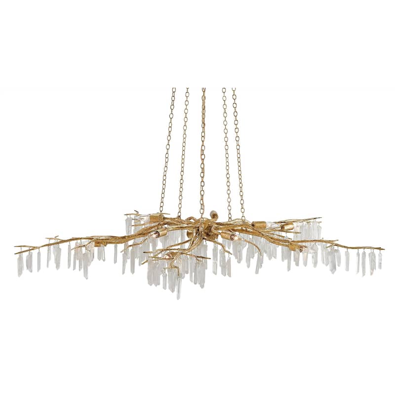 Currey & Company Forest Light Gold Chandelier - 8"h x 62"dia