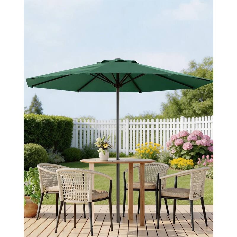 10ft Outdoor Patio Umbrella, with Crank Lift & Push Button Tilt, UV Protection Waterproof - Dark Green
