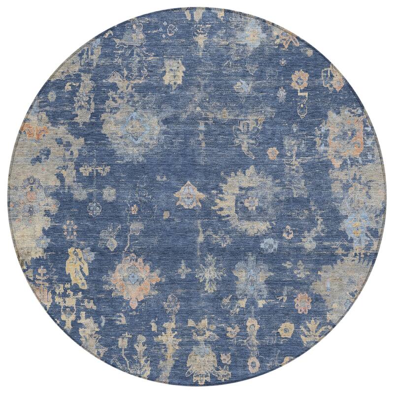 Machine Washable Indoor/ Outdoor Vintage Traditional Chantille Rug