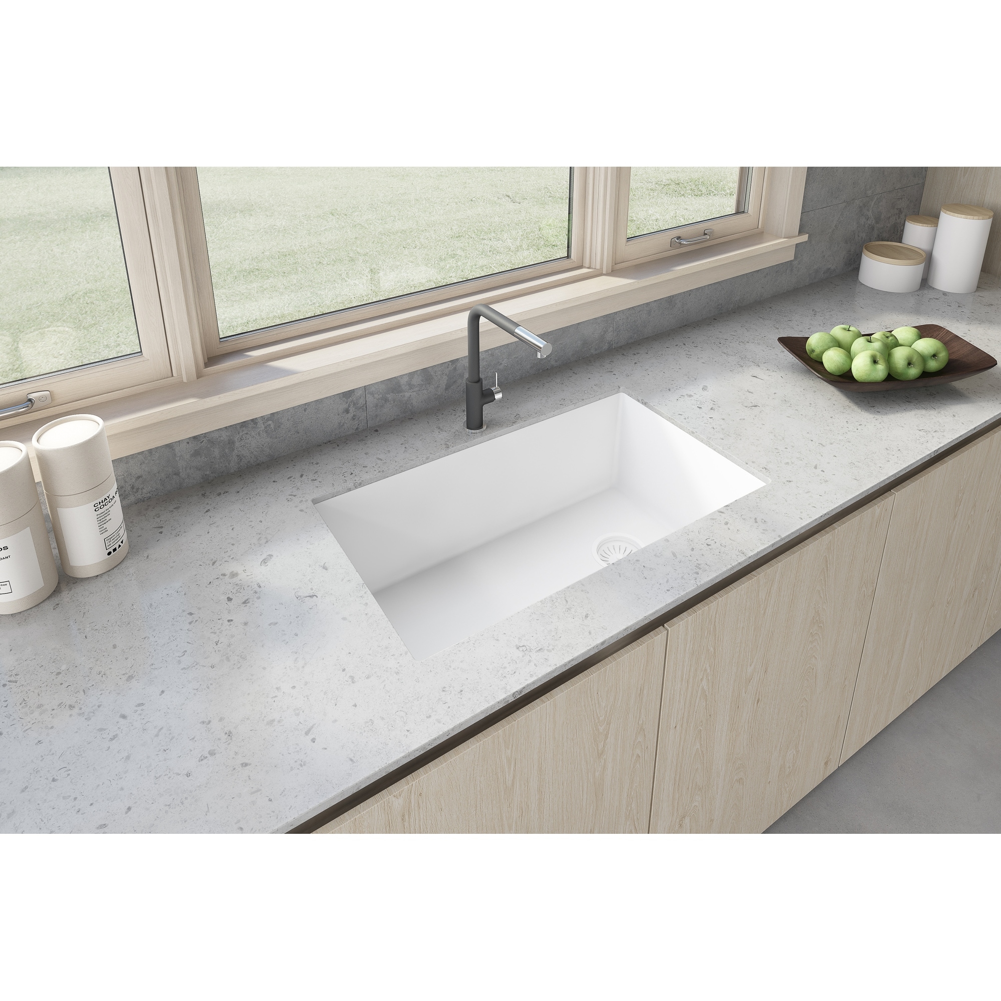 Ruvati 32 x 19 inch epiGranite Undermount Granite Composite