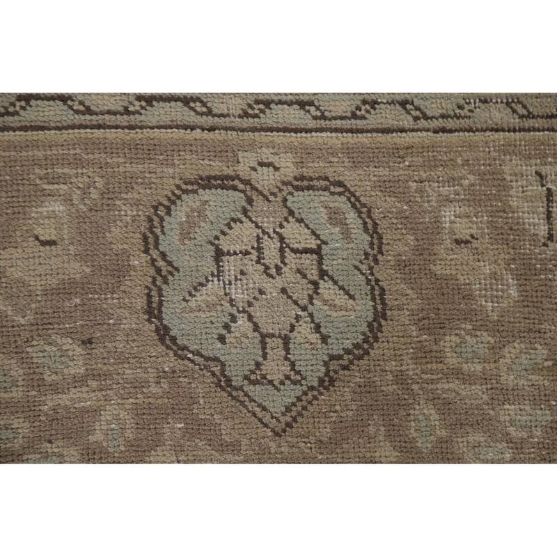 Hand Knotted Oriental 100% Wool Carpet Traditional Floral Beige & Ivories Tabriz Area Rug - 12' 7'' X 10' 2''