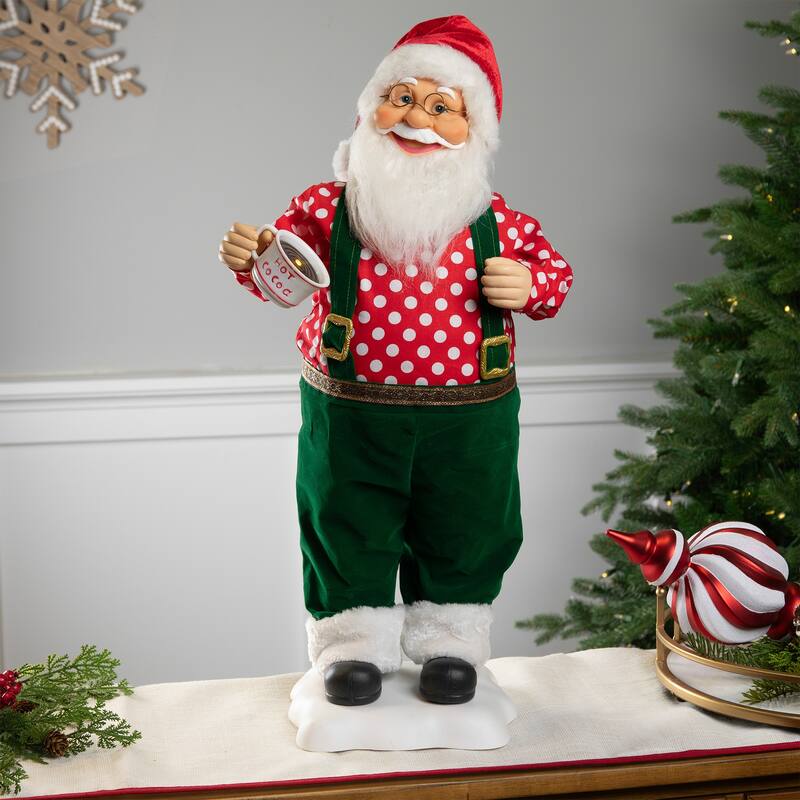 24" Animated and Musical Santa Claus with Hot Cocoa Christmas Figure