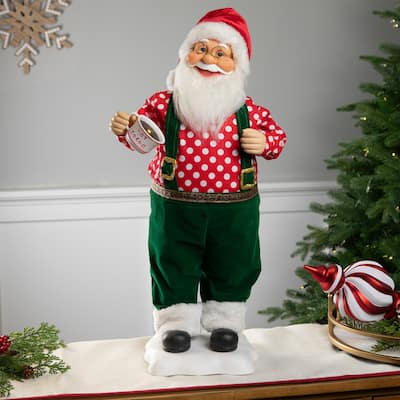 24" Animated and Musical Santa Claus with Hot Cocoa Christmas Figure