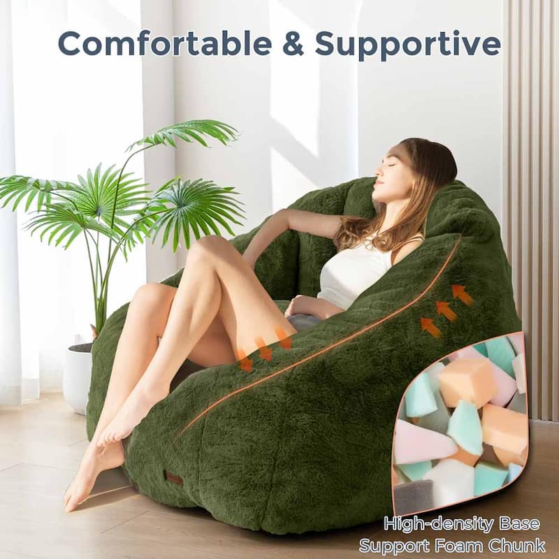 Giant Bean Bag Chair,Shell-Shaped Oversized Bean Bag Chair with Fille