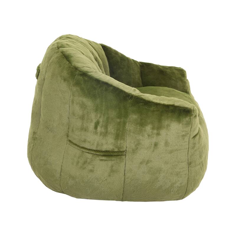 Green Arm Chair Side Chair Bean Bag Sofa Chair Lounge Chair with Armrests, Leisure Chair Accent Chair
