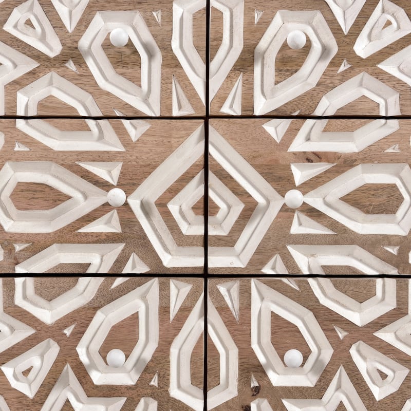 Haveli Geometric Carved Dresser