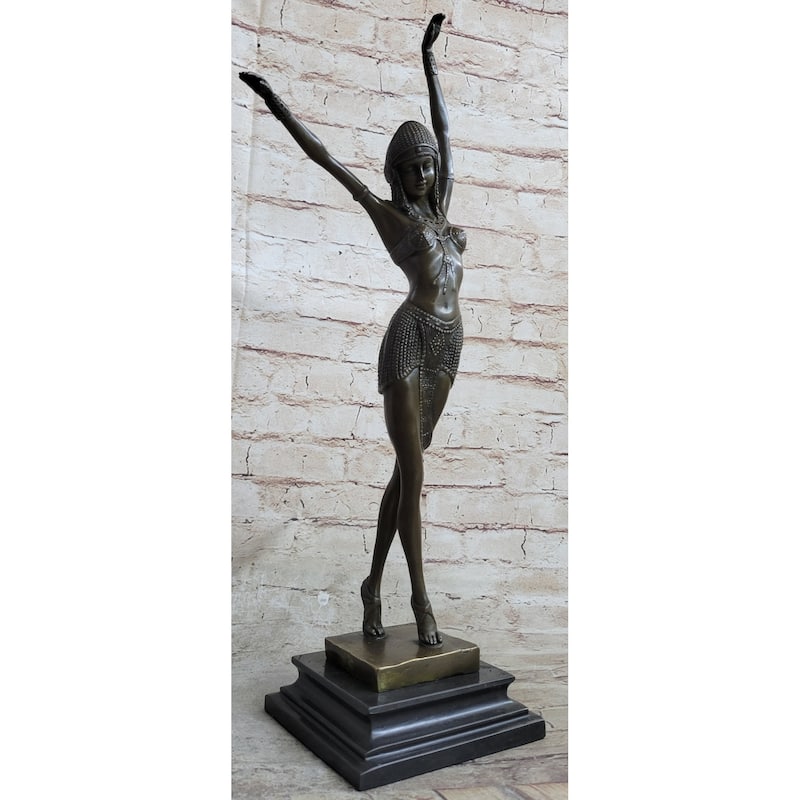Chiparus Art Deco Bronze Russian Dancer Statue Sculpture Decor 19 Inches X 8 Inches
