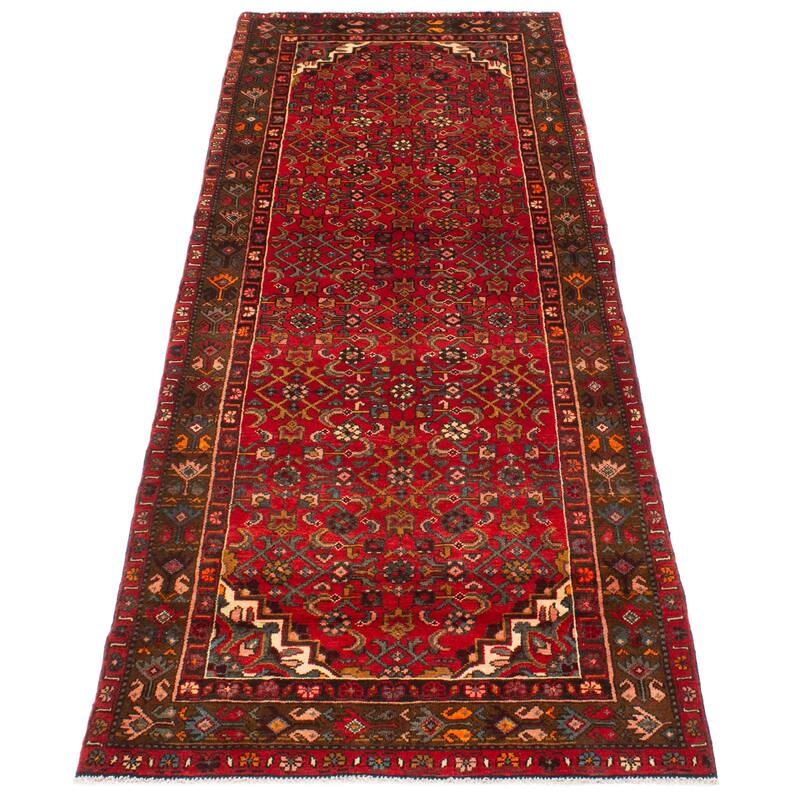 ECARPETGALLERY Hand-knotted Andelz Red Wool Rug - 3'7 x 10'1