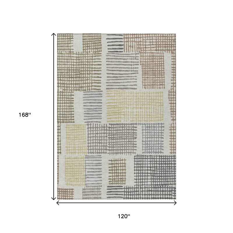 HomeRoots Geometric Transitional Rectangle Outdoor Rug
