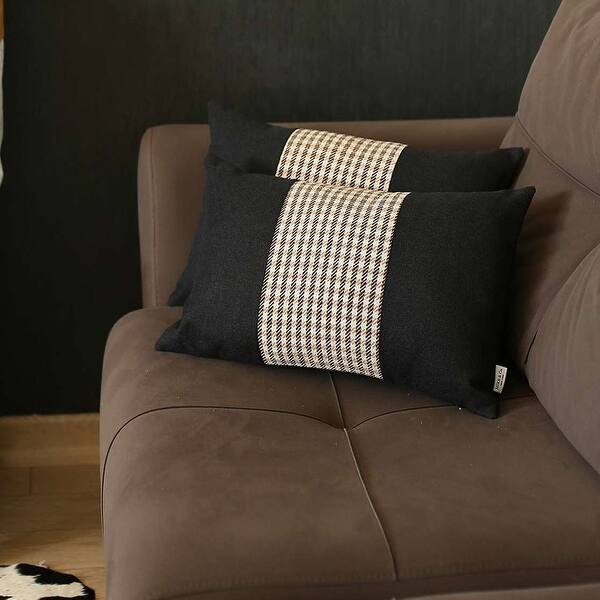 Set Of 2 Brown Houndstooth Lumbar Pillow Covers Set Of 2 Brown Houndstooth Lumbar Pillow Covers
