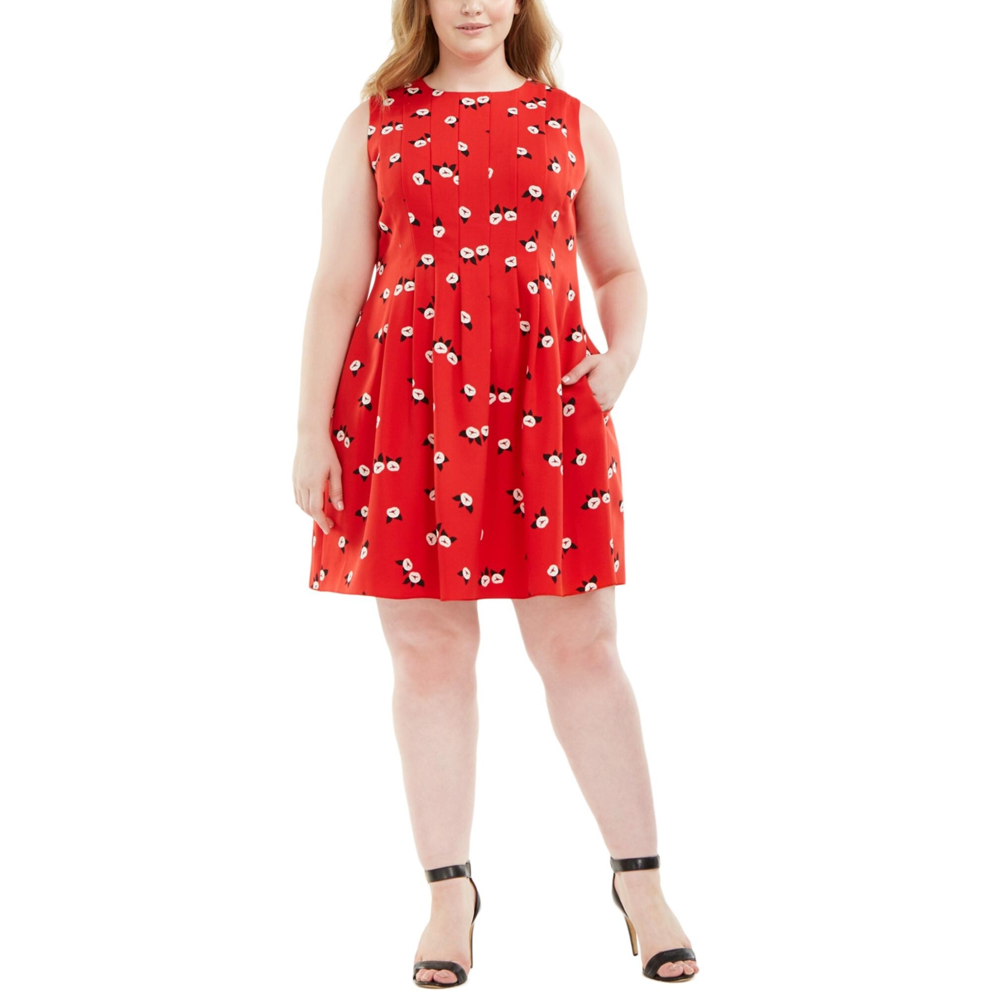 red and white combo dress