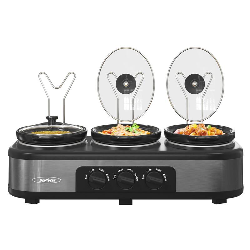 Royalcraft Triple Slow Cooker Stainless Steel