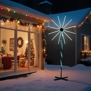 8.3FT Lighted Firework Windmill-Shaped Light with Stand Christmas ...